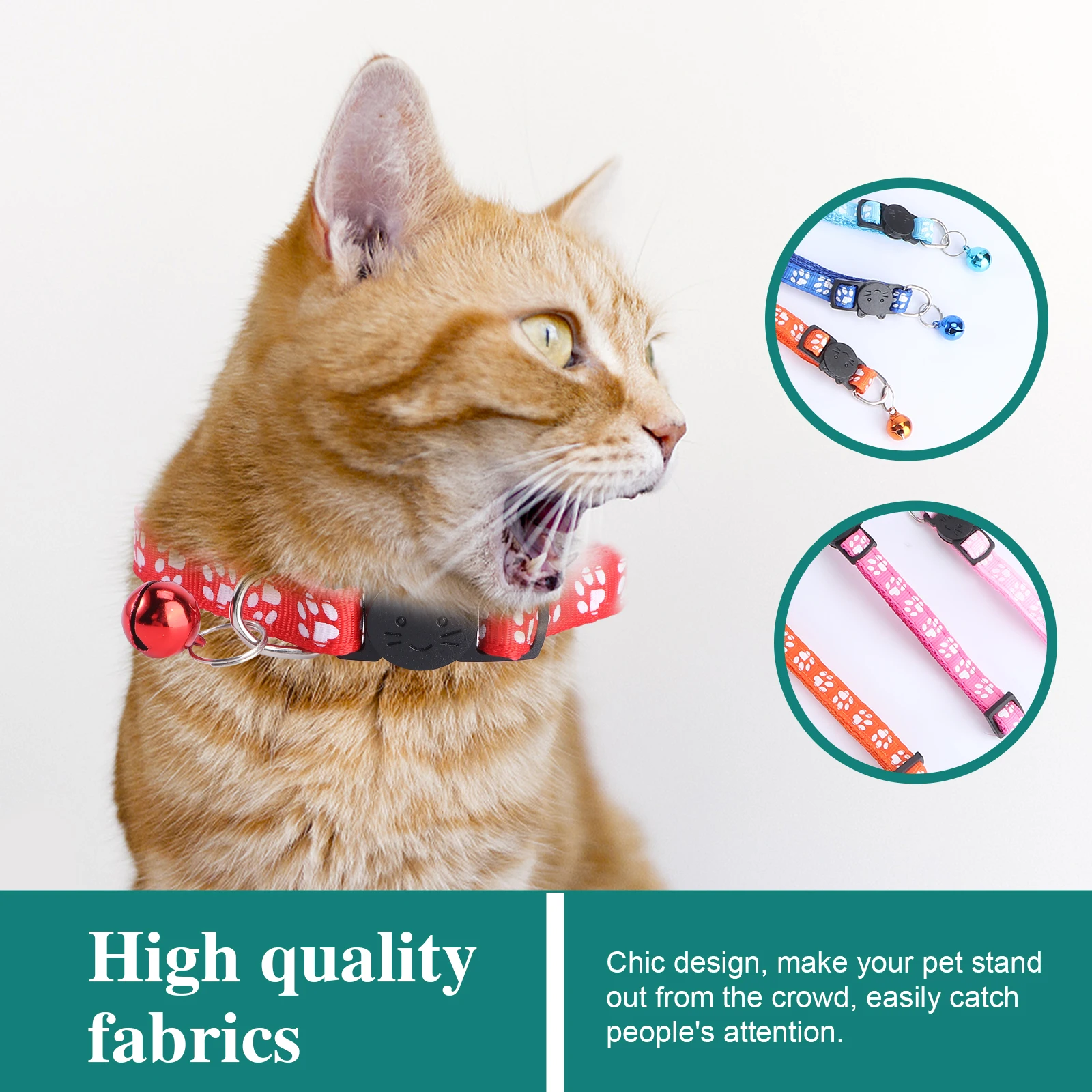 

12pcs Cat Bell Collar Necklace Pet Accessory Flowers Fabric Dog Supplies Neckb Adjustable Breathing Dog