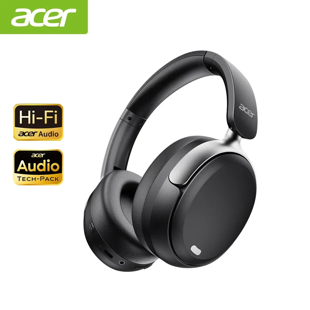Acer ANC FIHI Kopfhörer Bluetooth 5.4 48 dB Geräuschunterdrückung Hi-Res räumlicher Audio-Kopfhörer mit LDAC Over-Ear-Headset Wireless