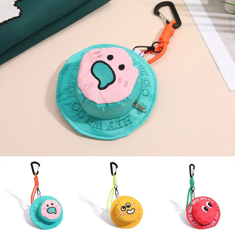 Fashion Portable Coin Purse Mini Embroidered Lanyard Case Hat With Hook Key Wallet Children