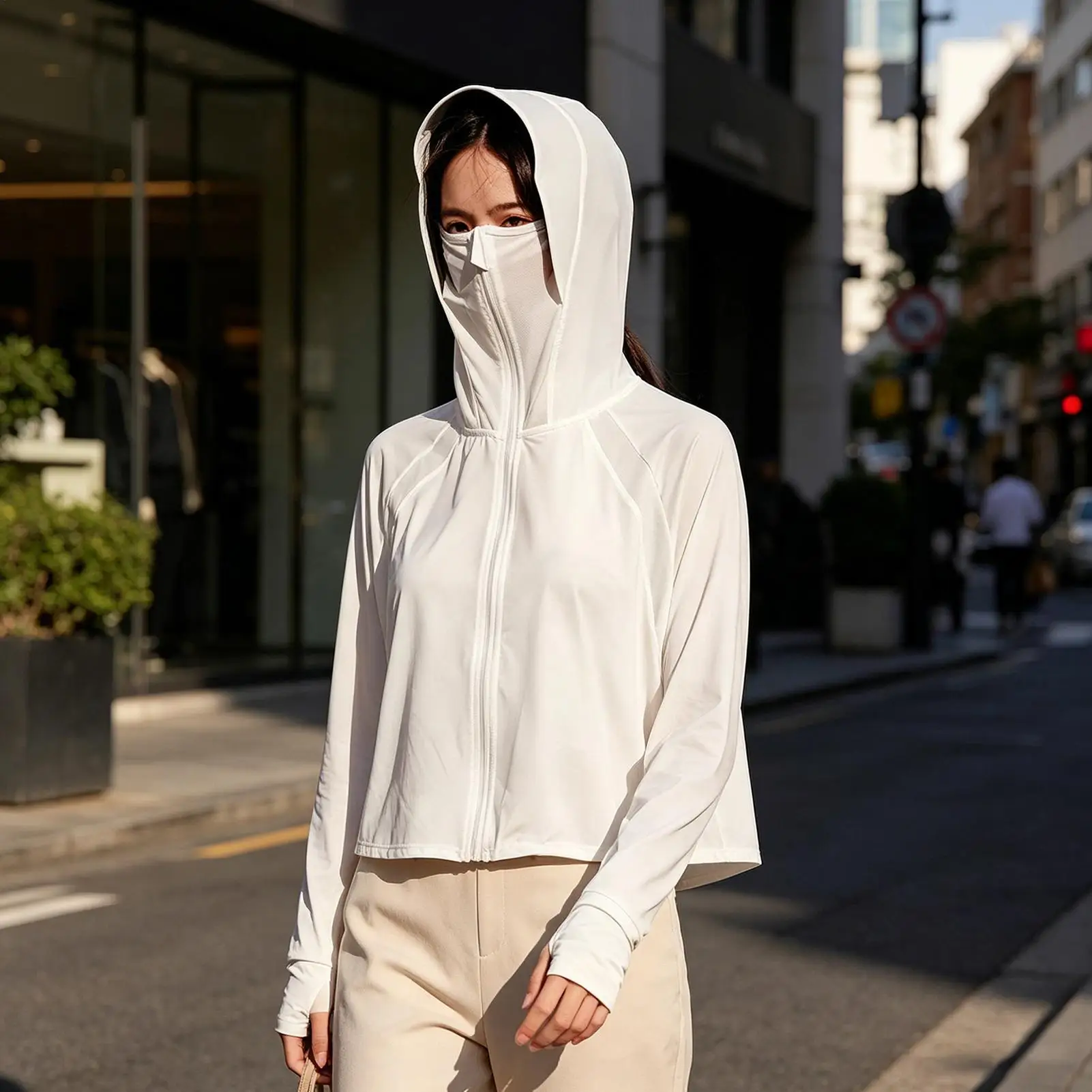 UV Protection Jacket For Women Full Zip Hoodie Cooling Long Sleeve Women Sun Protection Clothing For Outdoor Hiking Walking