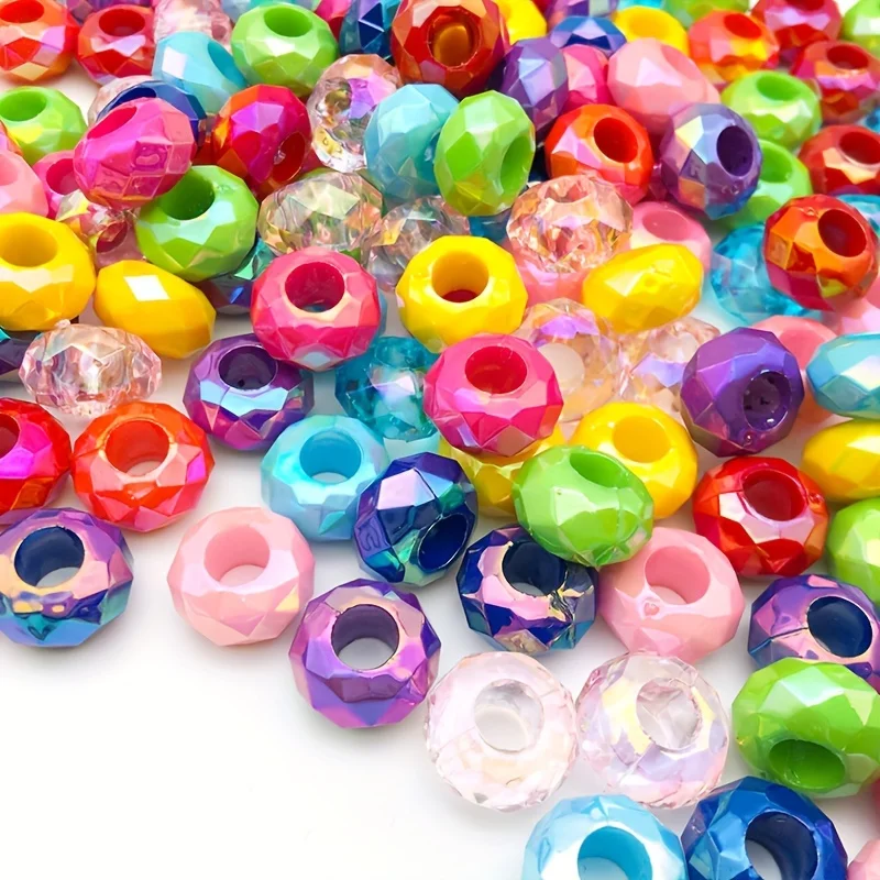 20 stücke/8x14mm acryl perlen, große loch räder lose perlen für schmuck machen handgemachte diy halsketten armbänder