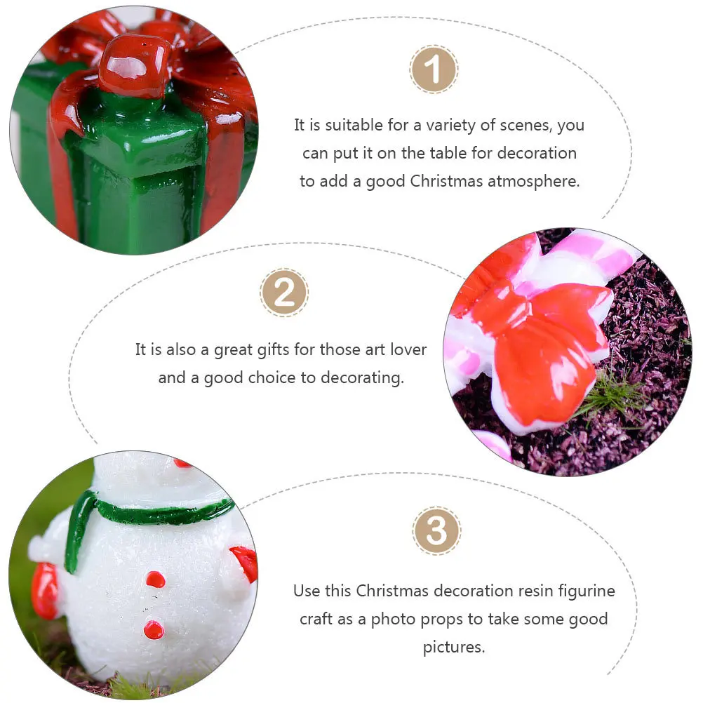 

18Pcs Decorative Figurines Resin Christmas Ornaments for Desktop Home Holiday Decoration Mini Art Craft Ornament Set