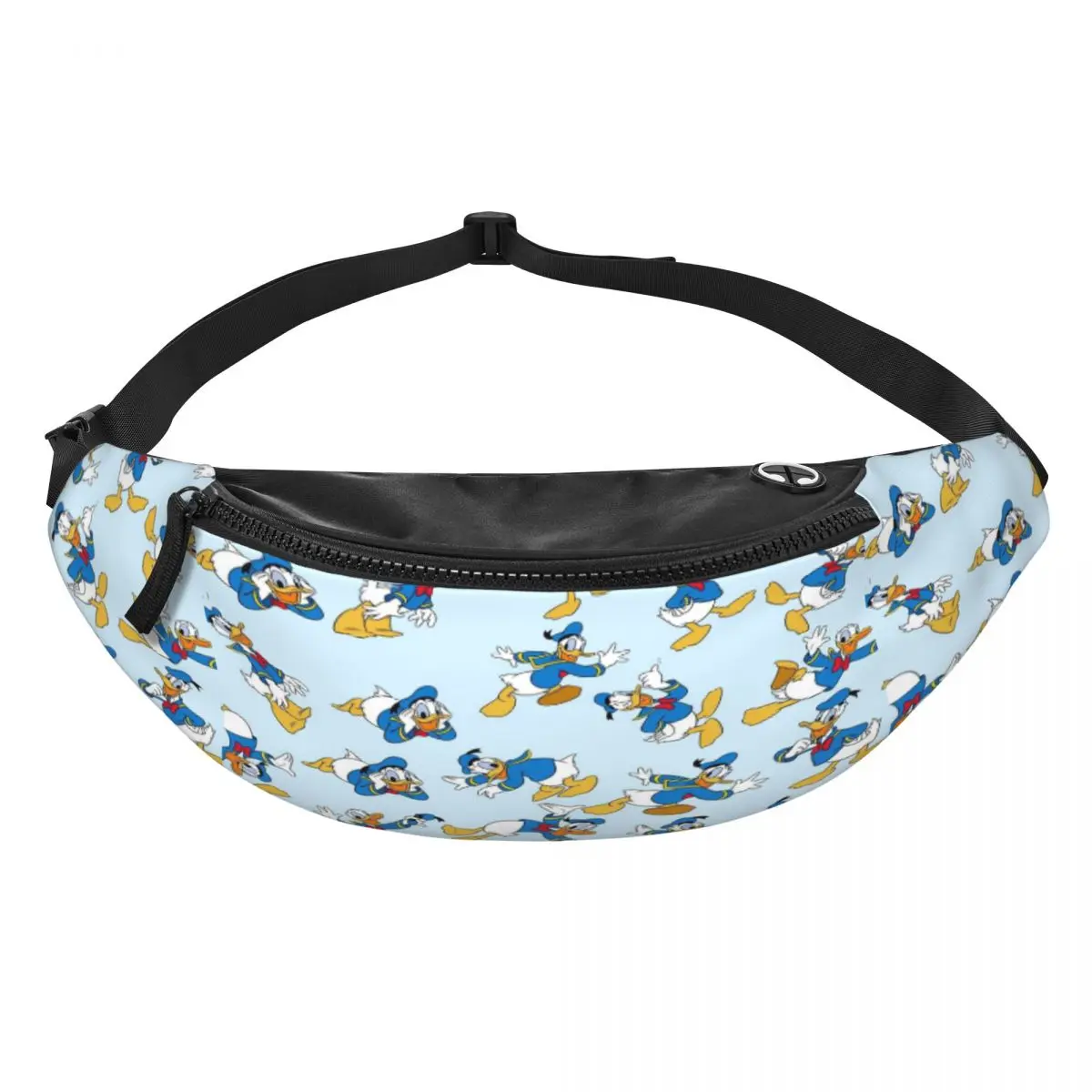 

Custom D-Donald Anime Duck Fanny Pack Men Women Funny Cartoon Crossbody Waist Bag for Traveling Phone Money Pouch