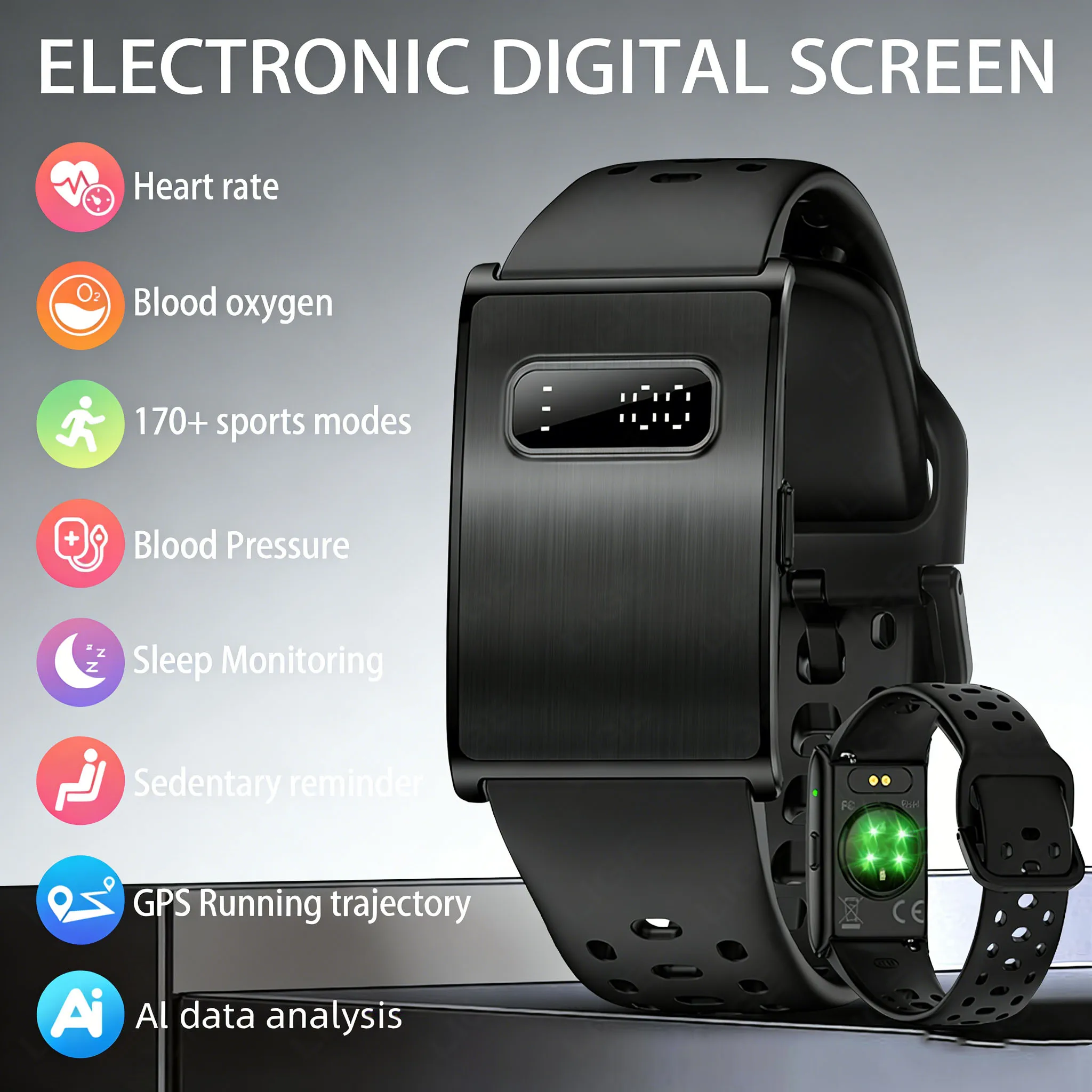 

New AI Health Smart Bracelet Wristband Men Smartwatch GPS Tracking Heart Rate Monitor Sports Fitness 1ATM Waterproof Smartband