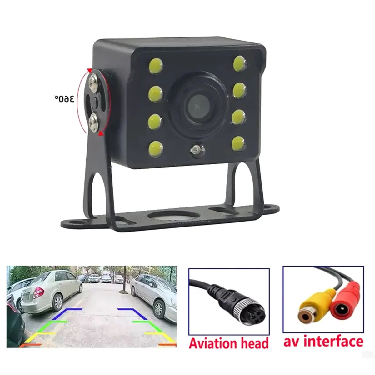 A003 High-Definition 720Pcar Night Vision Display CVBS Car Reversing Camera Full Color Car Night Vision Waterproof 4pin