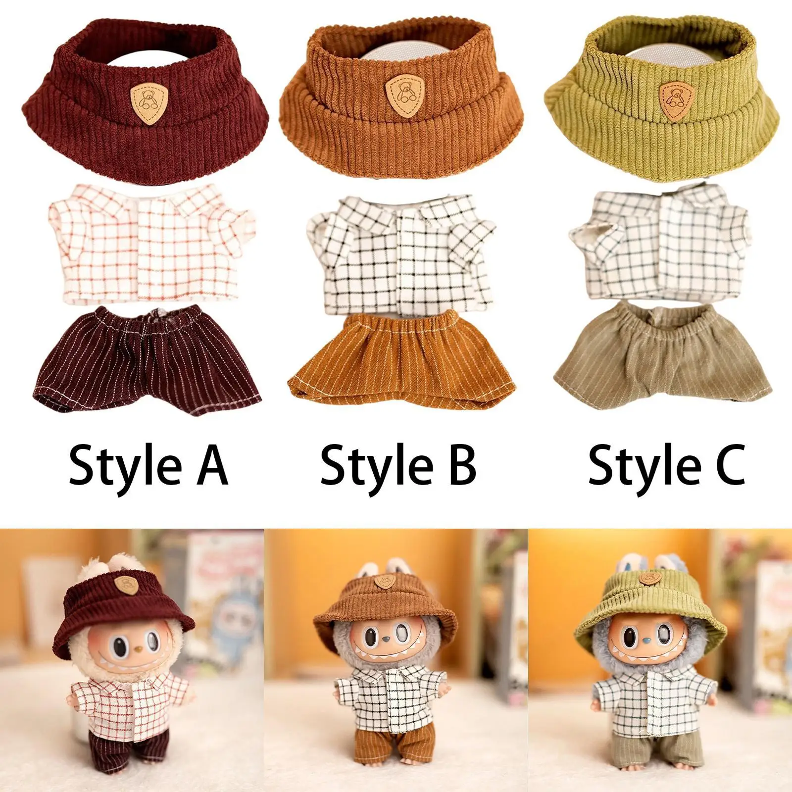 Pendant Plush Doll Hat T-shirt Pants Photo Prop Birthday Gift Cute Cloth Fabric for Cosplay Theme Party Costume Accessories