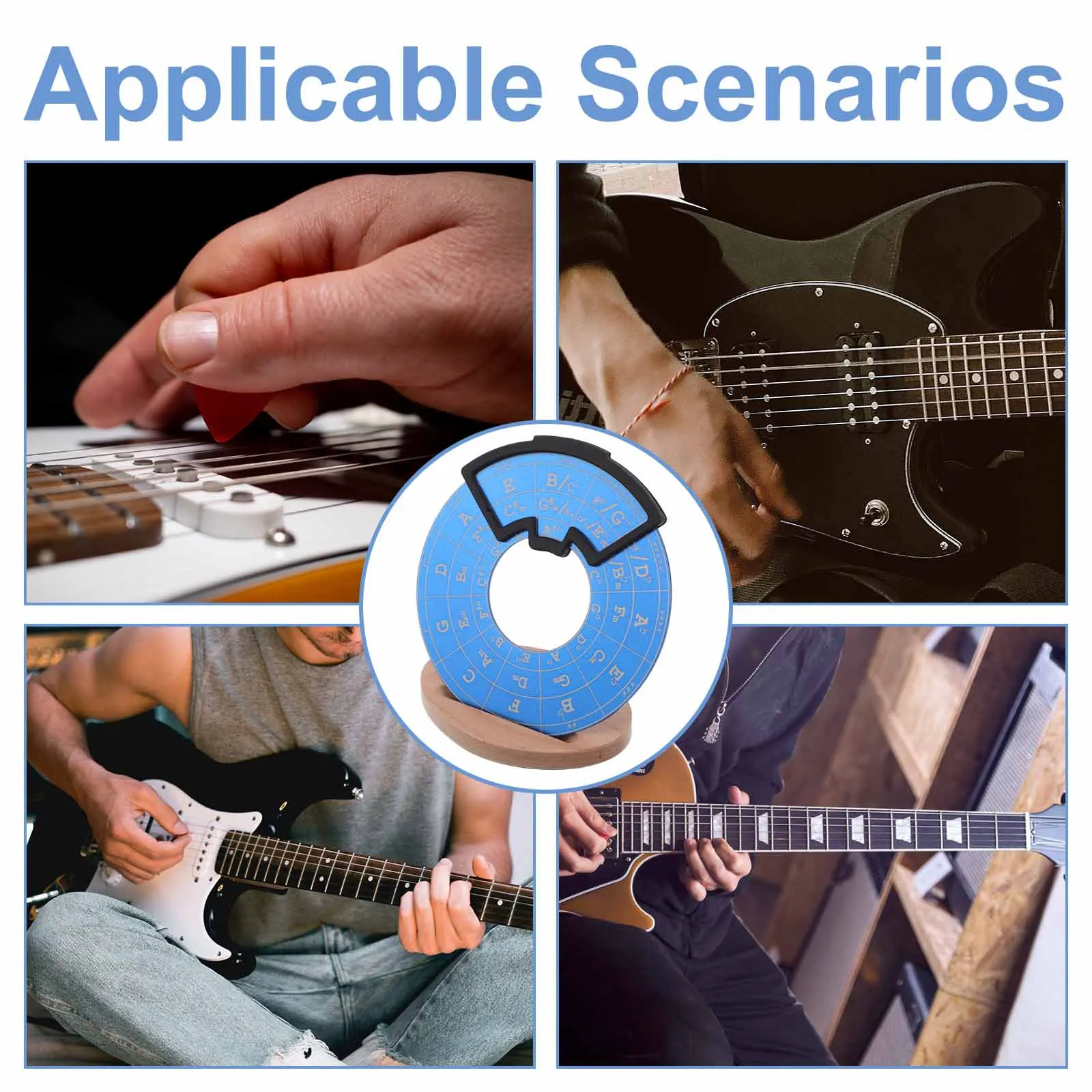 أداة تعلم الجيتار على شكل دائرة من عجلة خامسة مدرب محمول لاستكشاف الموسيقى الإبداعية وإتقان عجلة الوتر #6