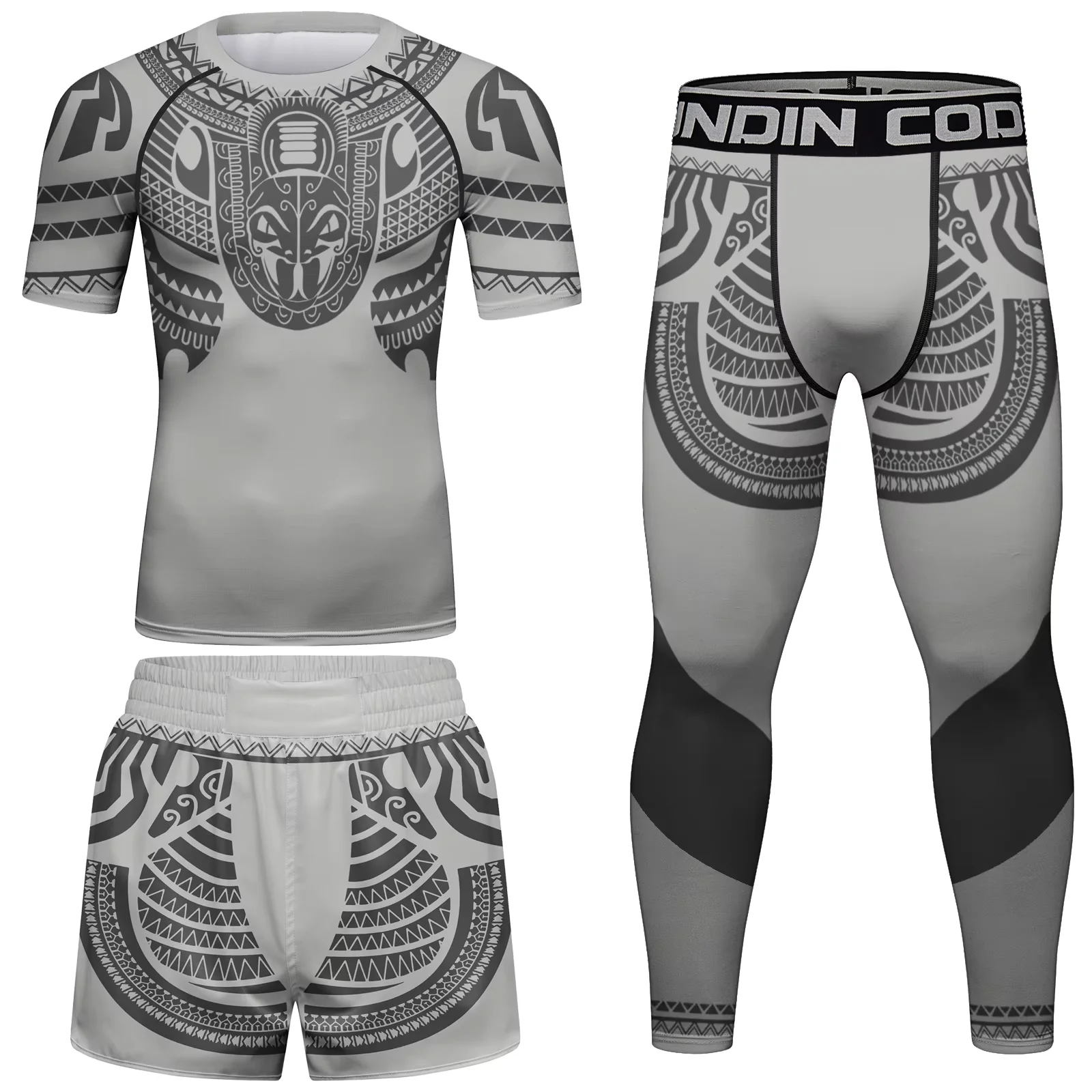 Men Boxing Set Jiu Jitsu Rashguard Body Suit Spandex/High Quality MMA Compression T-shirt Garments and Shorts Sportswear Suits