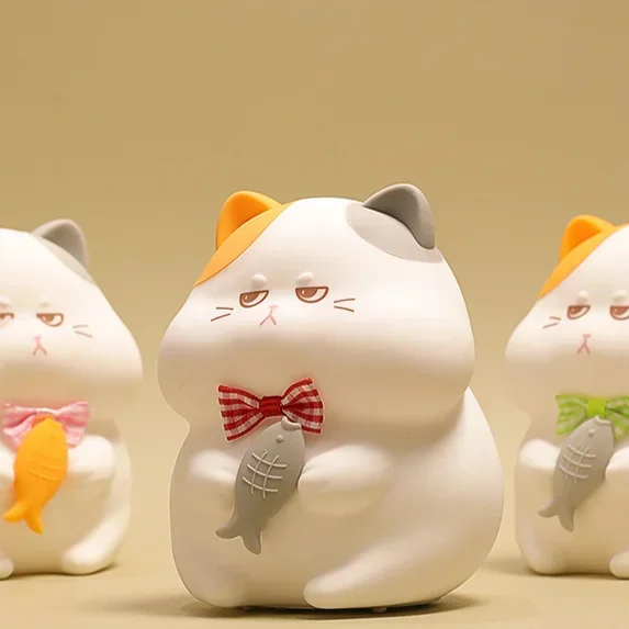 บุคลิกภาพใหม่และไม่ซ้ําใคร LED Night Light Sleeping น่ารักและโลภแมวซิลิโคนสร้างสรรค์ Pat Light Baby Night Light