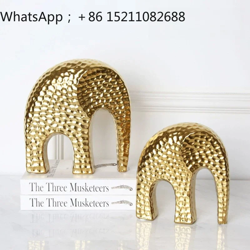 SCY light luxury lucky auspicious elephant a pair of golden elephant ceramic handicrafts ornament entrance high-end decoration