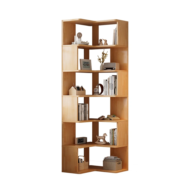 Corner Shelf Solid Wood Corner Cabinet Floor Standing Storage Cabinet Home Storage Cabinet Bookshelf Modern Corner Bookcase