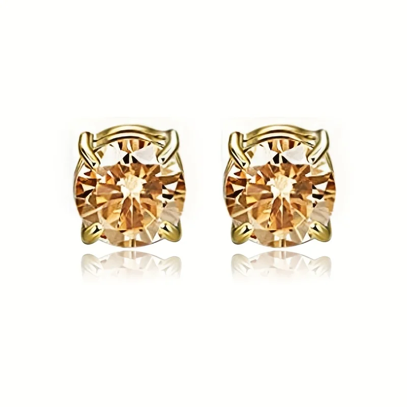 2pcs Women Men Stainless Steel Cubic Zirconia Magnetic No Piercings fake Stud Earrings Ear Clip For Men Women Daily Wear Jewelry