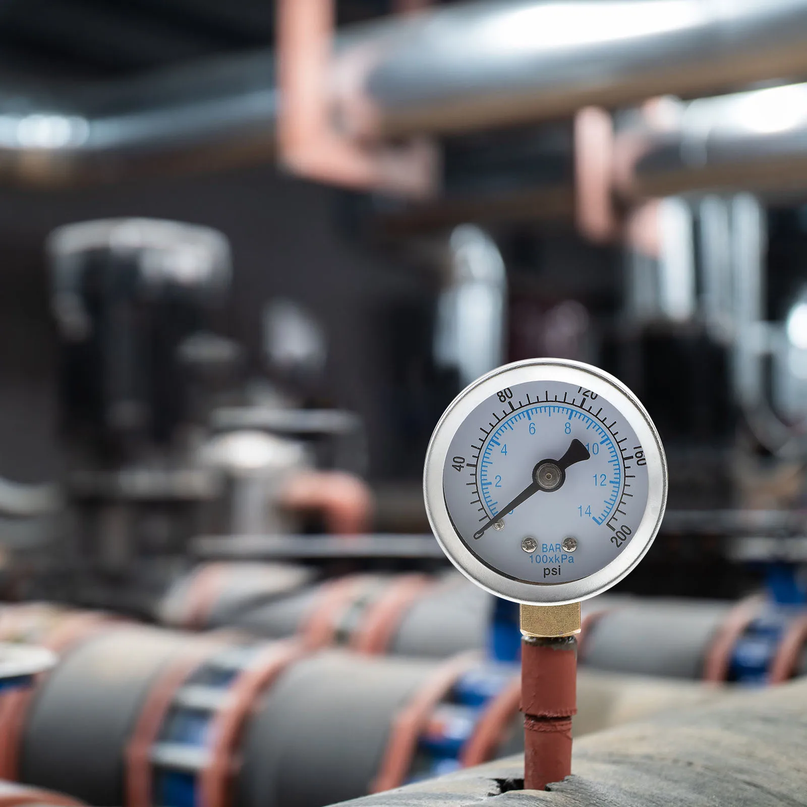 

Air Pressure Gauge 40Mm 0-200 Psi 0-14 Bar Dual Scale Npt Pressure Gauge Easy Install for Industrial Applications