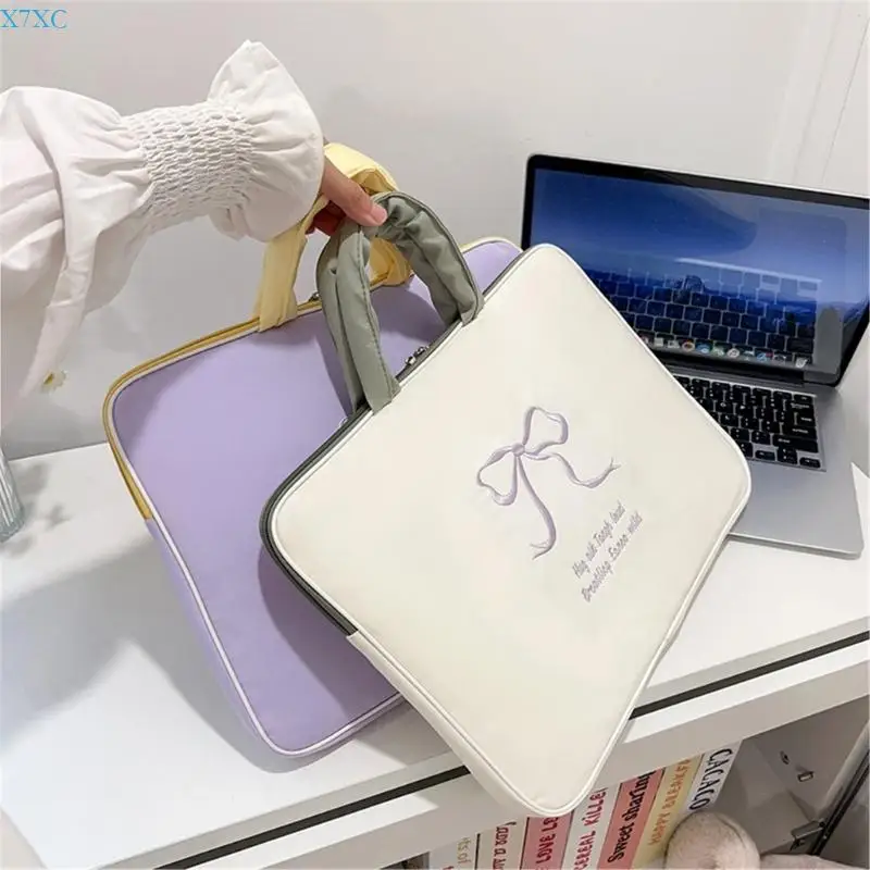 X7XC حقيبة كمبيوتر محمول مقاومة للماء مع مقبض حقيبة كمبيوتر محمول كم رقيقة حقيبة حمل الكمبيوتر غطاء حقيبة الكمبيوتر الهدايا
