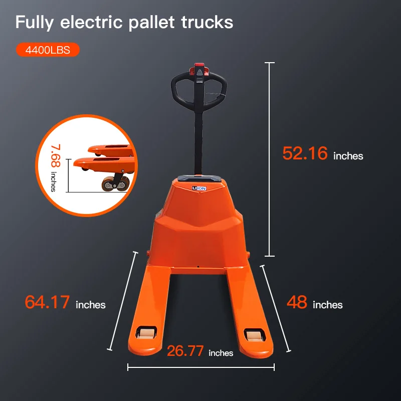 

Домкрат для поддонов с электроприводом, 4400 фунтов, размер вилки 48 x 27 дюймов для фабрики, склада, супермаркета, моторизованного подъемника для поддонов