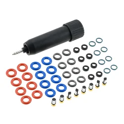 8 Sets FJ1073 550589 85212247 55559397 Rubber Car Fuel Injectors Seals Repair Kit for 2007-2010 Volvo S80 2005-2011 XC90 4.4L V8