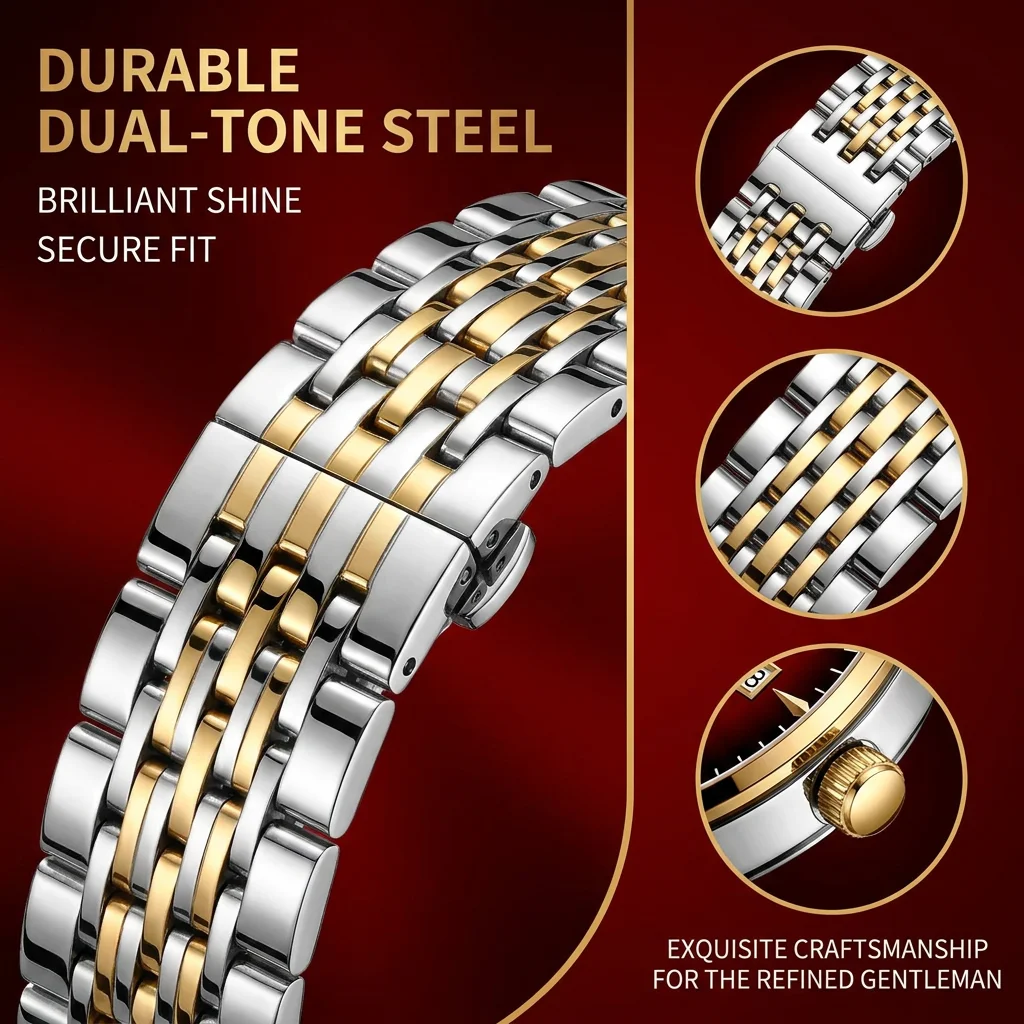1pcs Men's red dial alloy strap vintage fashion classic fashion details Quartz Watch for business party holiday