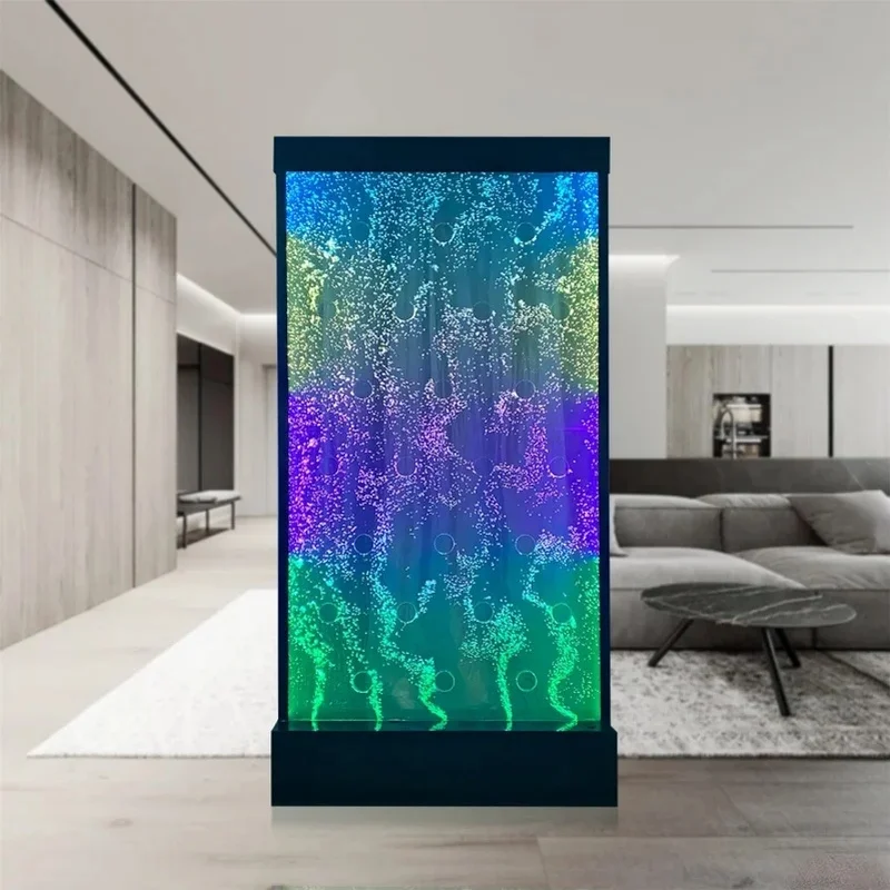 custom.Laser Cut Acrylic LED Wall Curve Bubble Columns with Remote Control Foldable Design Customizable Size Home Deco