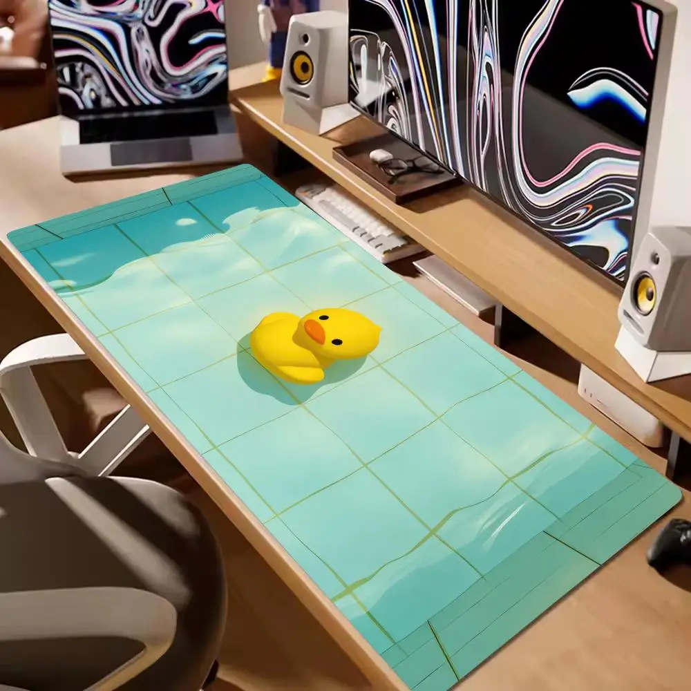 Cute Duck Mouse Pad Large Computer Office Game Table Mats XXL Rubber Anti-slip Gaming Keyboard Mousepads Long XL Desk Pads 40X90