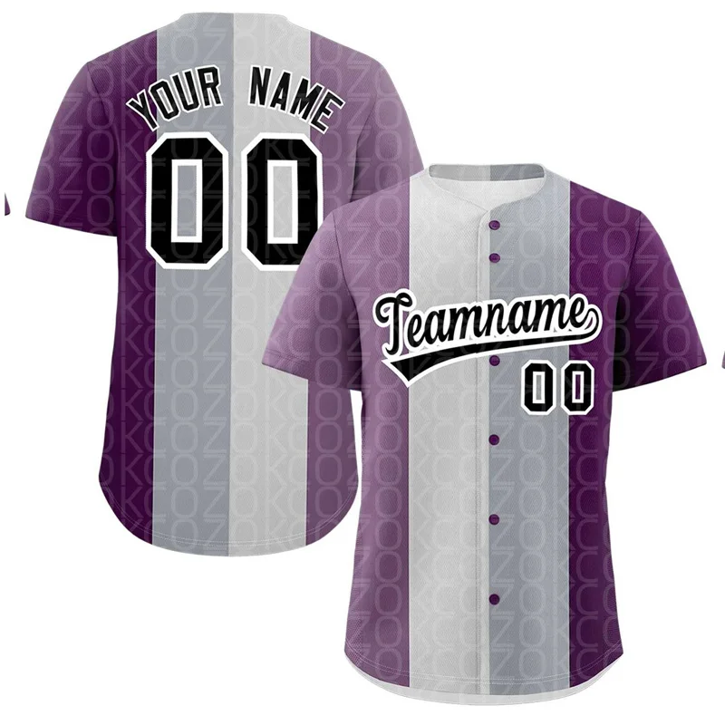 3D Purple Line Baseball Jersey Men Women Short Sleeve Shirt 3D Printed Shirt Team Shirts Hip Hop Unisex Tops