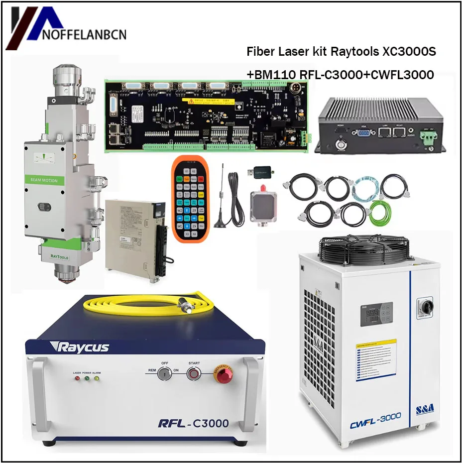 Raytools1500W2000W/3000W CWFL1500 XC3000S und Laserkopf BM110 Faserlaser-Controllersystem
