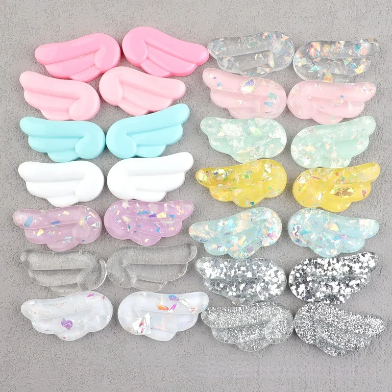 10Pair Sweet Angel Wings Flatback Resin DIY Key Chain Craft Supplies Phone Hairpin Water Cup Patch Scrapbooking Crafts Material