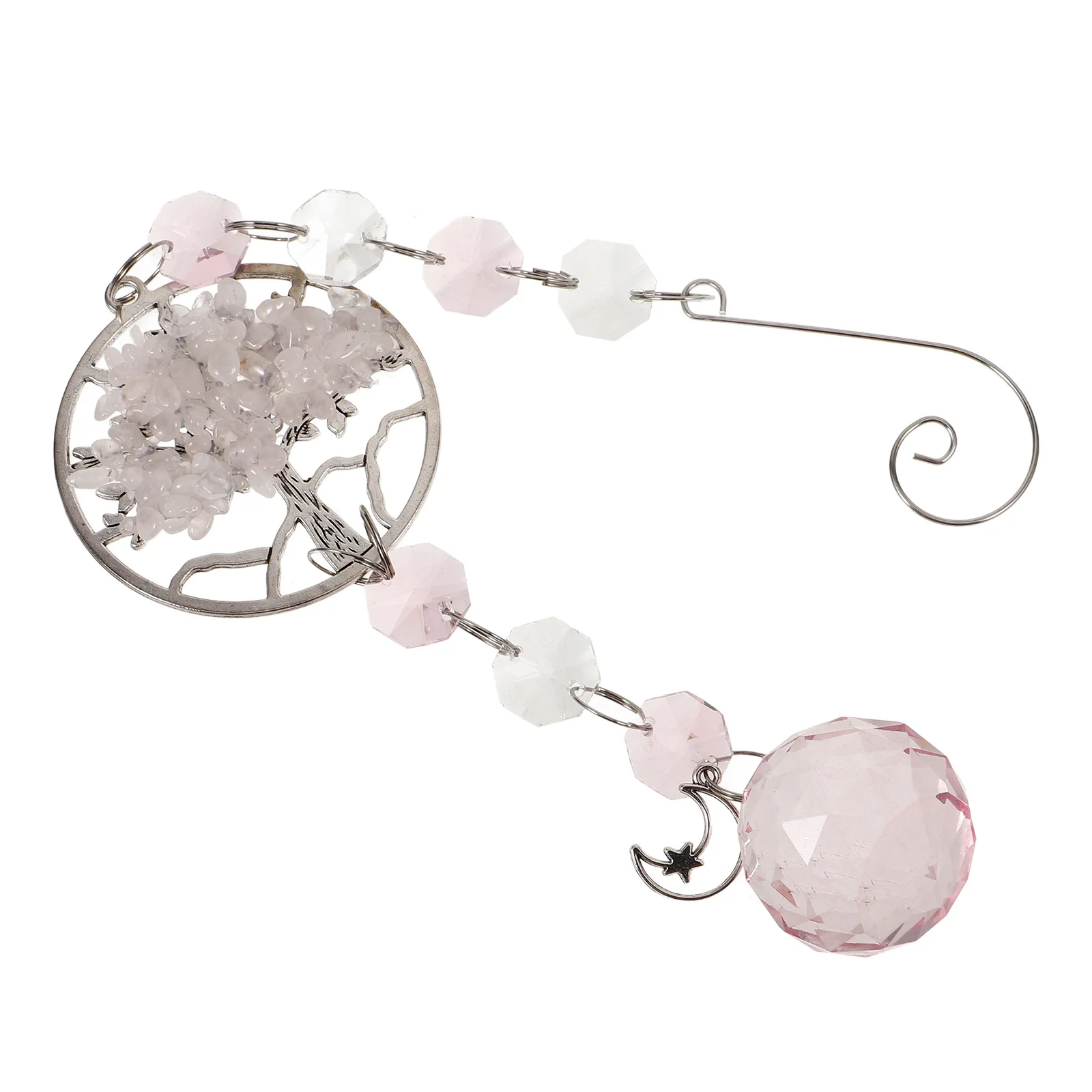 

Life Tree Gravel Pendant Hanging Decoration Sun Catcher Window Frosted White Crystal Handmade Light Catcher For