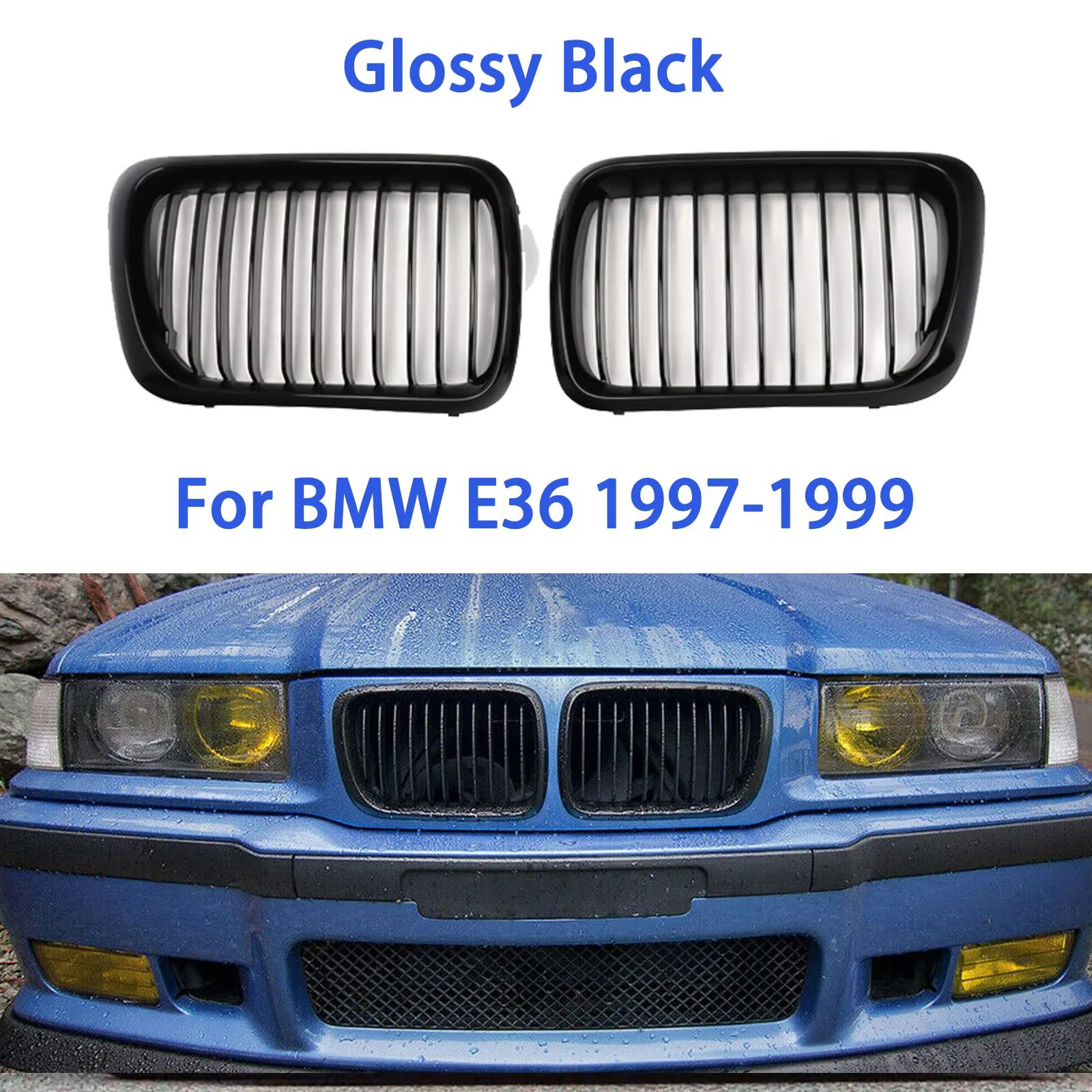 Gloss Black E36 Grille ABS Front Replacement Hood Kidney Grill For BMW E36 1997 1998 1999 for BMW 318i 323i 325i 320i 328i