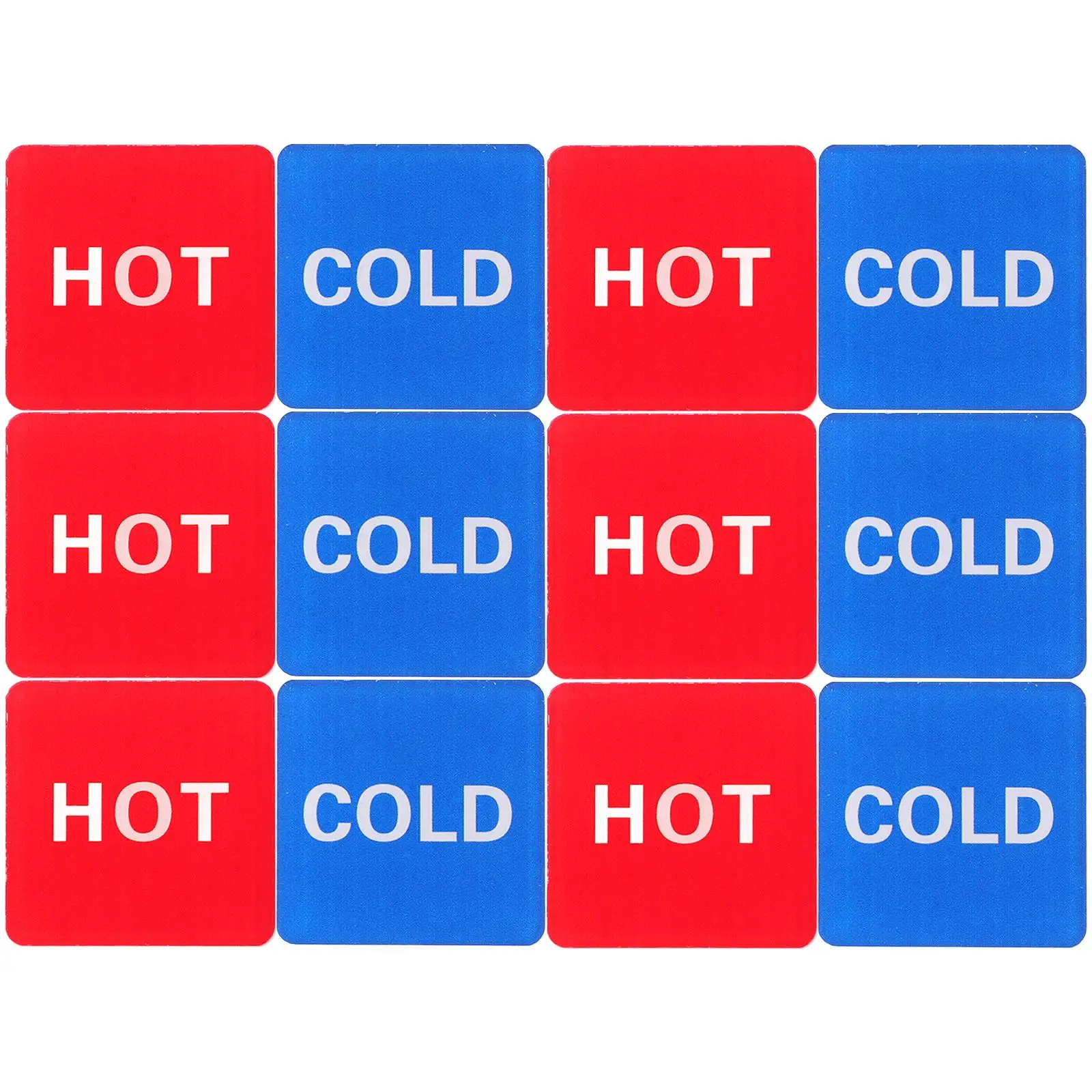 6 Pairs Hot Cold Stickers for Shower and Label Tub Transfer Acrylic Water Compatible