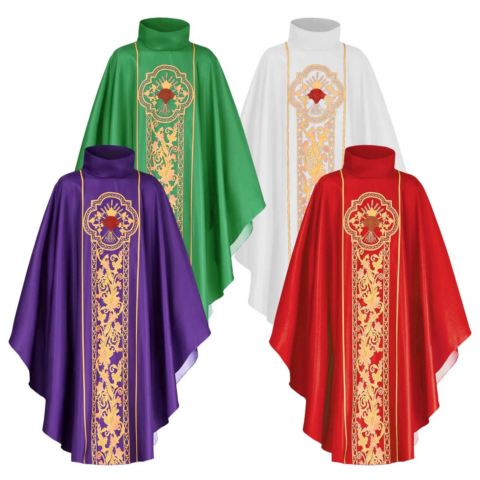 Robe à imprimé croix de moine, costume d'église de moine, cape de prêtre, Jésus, religion, Christ, ministre, clergé, robe de cérémonie pour homme adulte