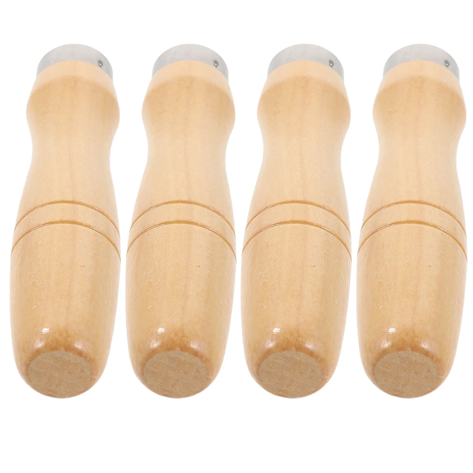 4Pcs Wooden File Handles Replacement – Ergonomic Sturdy Design for Flat, Half Round, Round, Triangle & Square Files