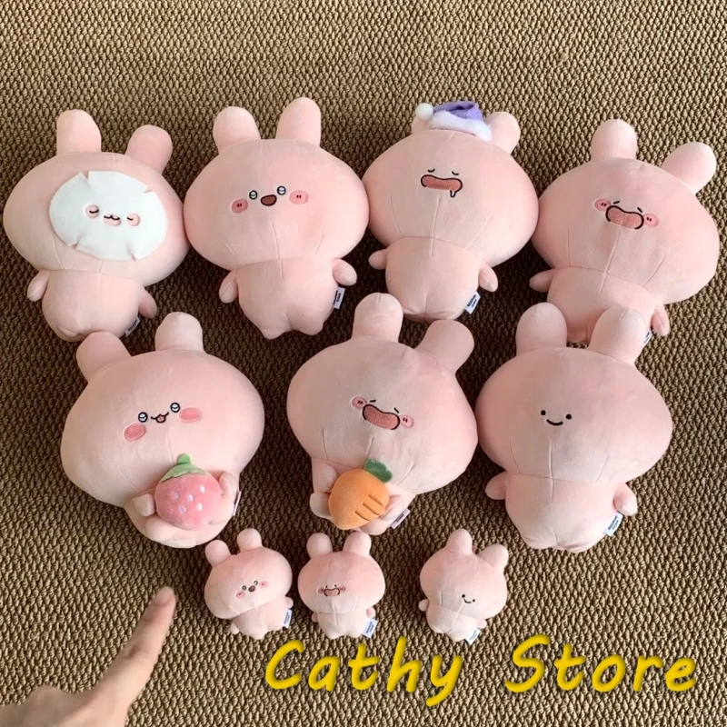 Genuine 20cm Asamimi Sitting Plush Doll Cute Healing Pink Rabbit Soft Pillow Comfortable Toy Home Decor Collect Birthday Gifts