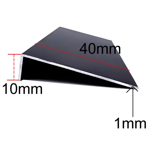 Canal en aluminium d'angle peint noir, bord inégal en forme de L, bord décoratif en alliage d'alumin