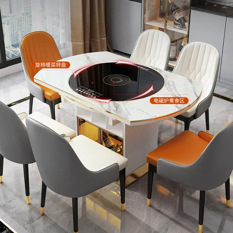 Dinner Table Round Dining Tables Set Kitchen Glass Modern Dinning Luxury Multifunctional Smart Esstische Home Furniture WSW40XP