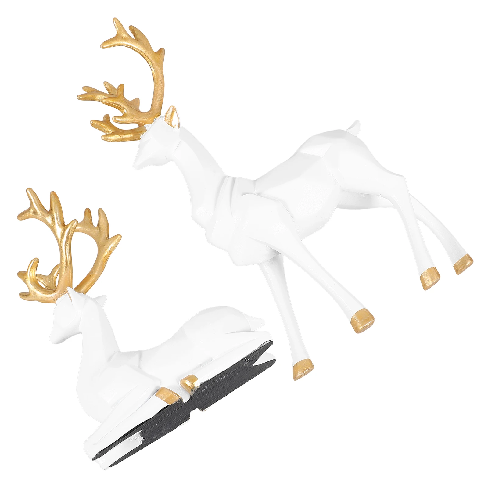 

2 Pcs Elk Ornaments Christmas Display Reindeer Yard Decoration Home Statue Figurine Centerpiece