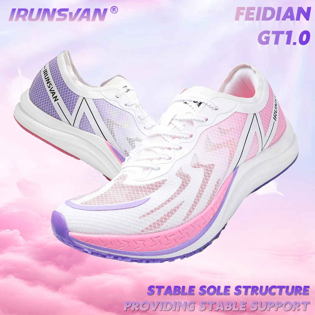

IRUNSVAN Carbon Plate Racing Running Shoes Men Lightweight Breathable Marathon Road Running Shoes Cushion Anti-Slip Sneakers