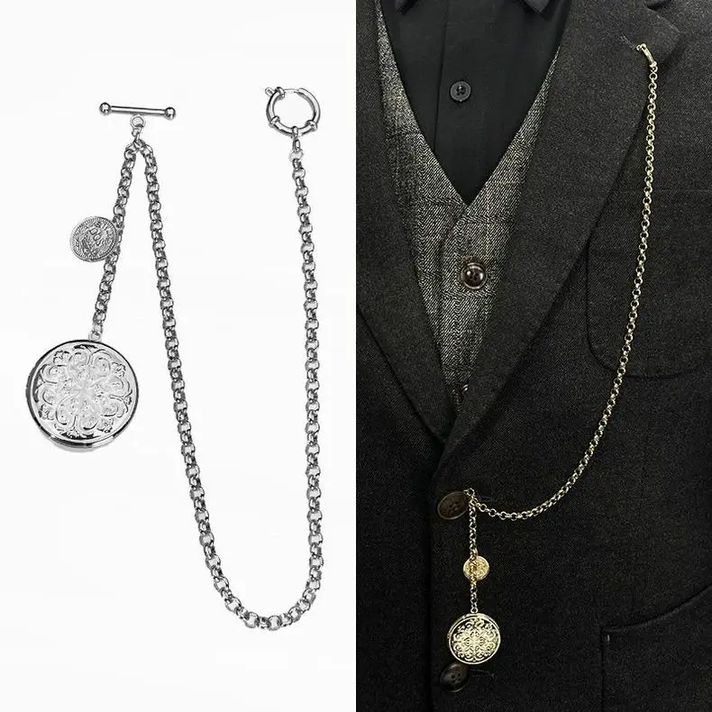 Vintage Vest Coat Chain Brooch Suit Gentleman Pocket Watch Chain Waist Chain Party Jewelry Accessories