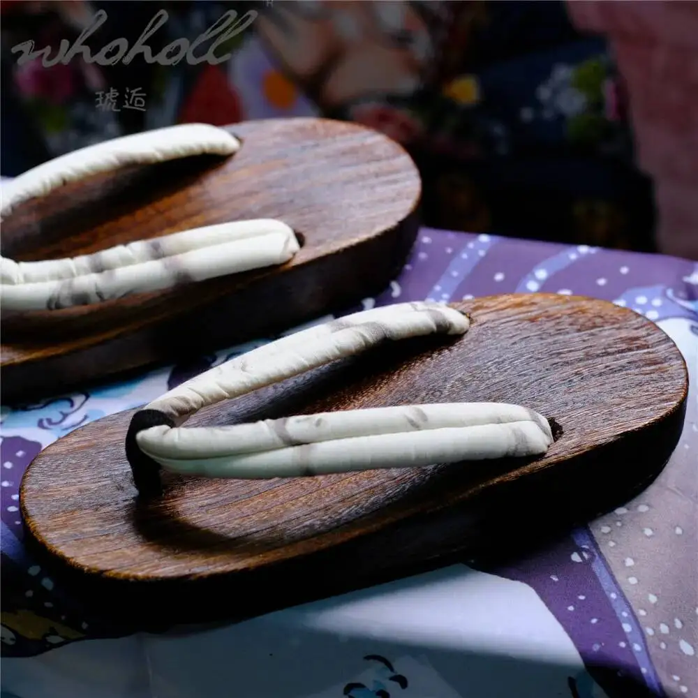 رجل إمرأة شبشب خشبي اليابانية جيتا الوجه يتخبط أنيمي شيطان القاتل الخشب سميكة وحيد Coplay أحذية النعال قباقيب الصنادل