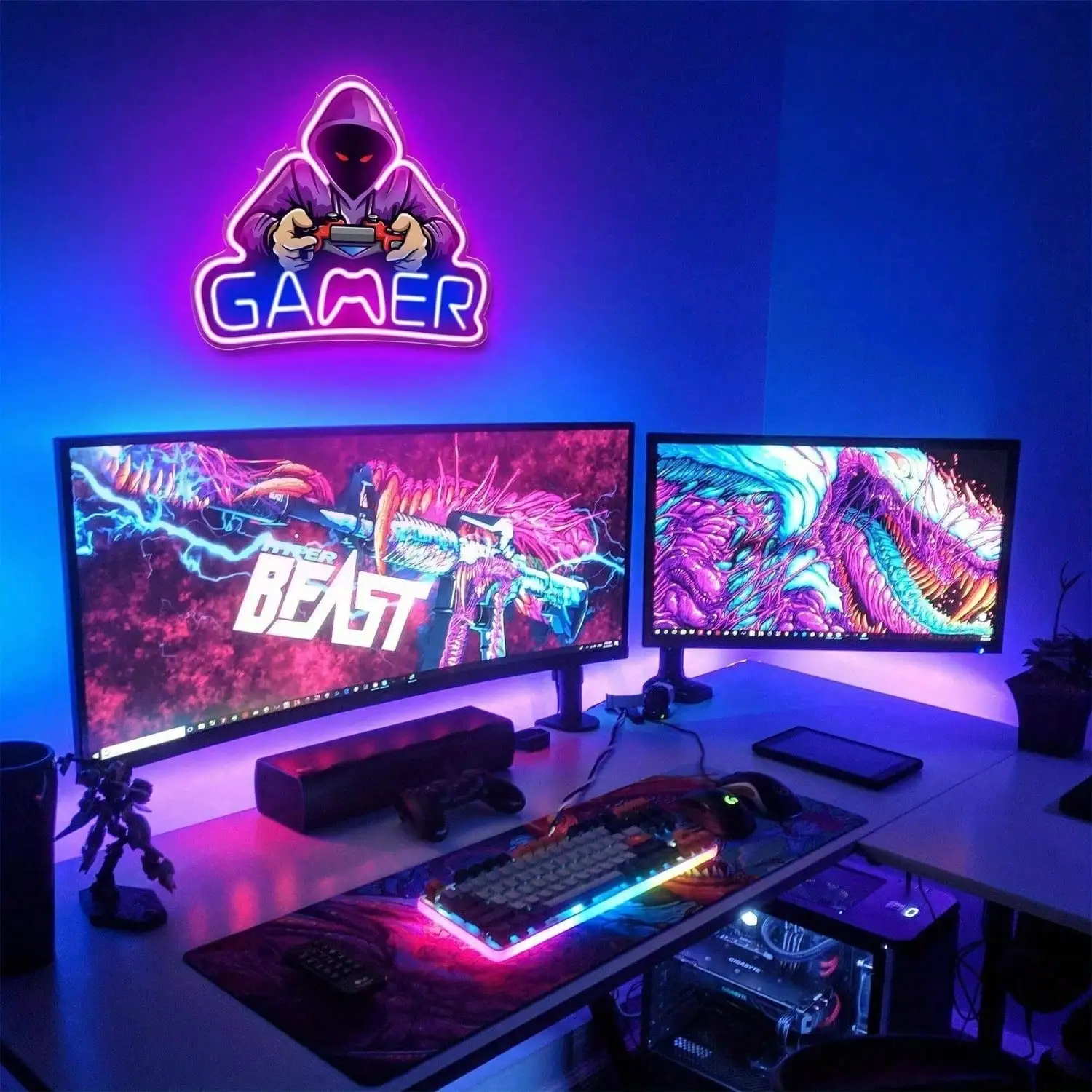 Cool Gamer Player-letrero de neón para decoración de habitación, luz LED regulable por Usb para dormitorios, sala de juegos, decoración de cafetería de Internet, regalos de cumpleaños