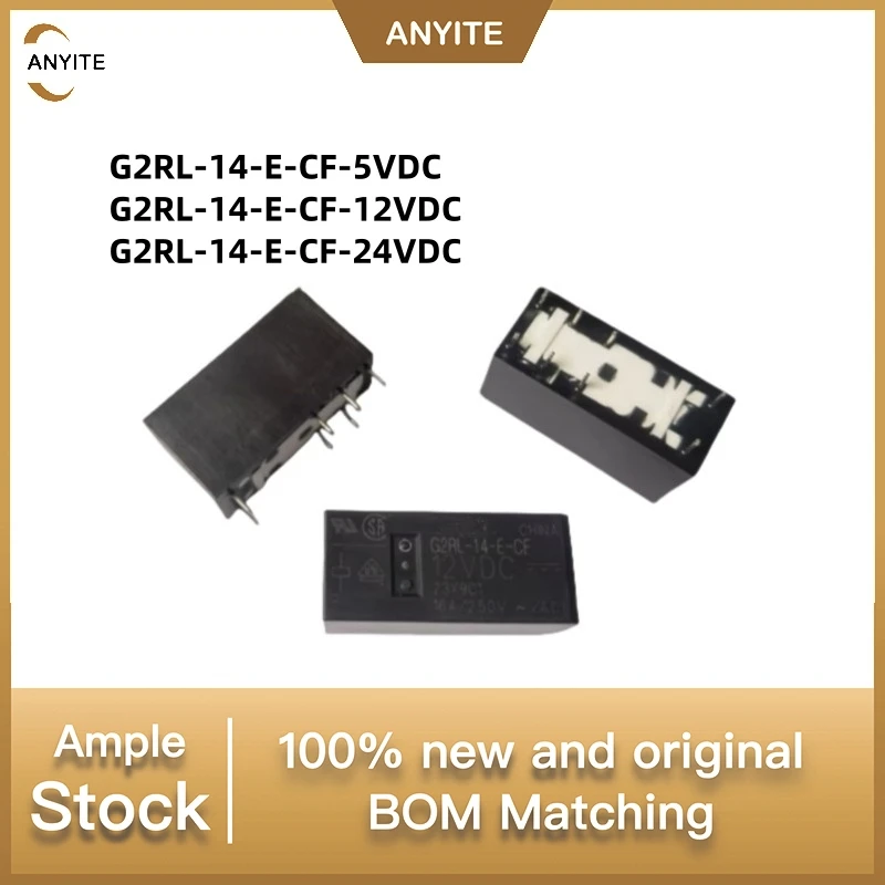 New 10Pcs/LOT   G2RL-14-E-CF-5VDC  G2RL-14-E-CF-12VDC  G2RL-14-E-CF-24VDC   G2RL-14-E-CF   G2RL-14-E    16A 8PIN