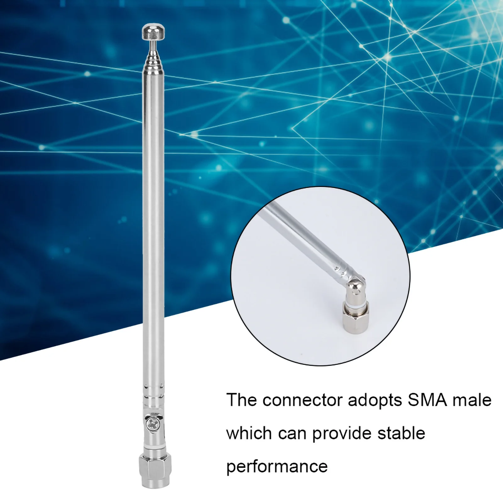 

SMA Male Telescopic Telescopic SMA Male Connector Silver Alloy for LimeSDR Radio Communication 40MHz-6G