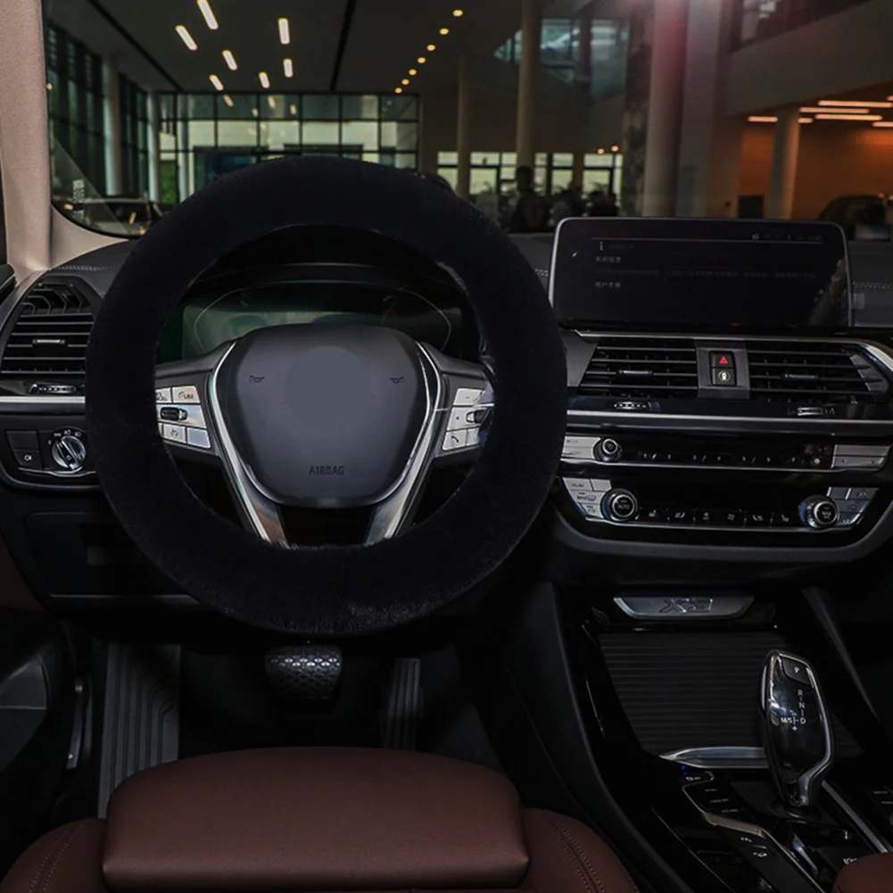 Rutschfeste Automäntel Lenkrad Schalthebel Handbremse Plüschbezug 3-teiliges Set Langlebige Frostschutz Autoabdeckung für Auto SUV – Detail 5