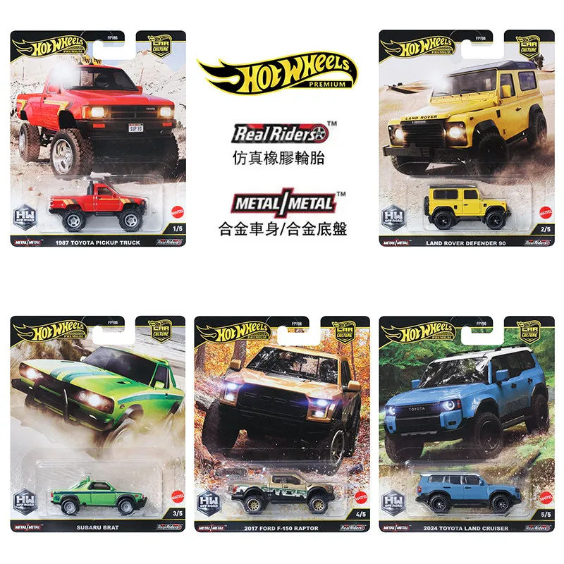

Hot Wheels 1:64 Brat 2017 Ford F-150 Raptor 2024 Land Cruiser Defender 90 Collection Die Cast Alloy Car Model Toy Holiday Gifts