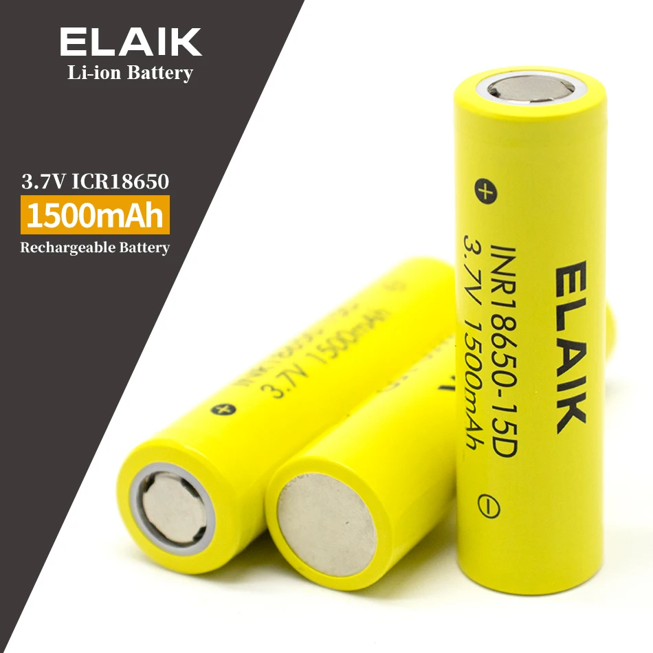 1-10 ELAIK 3.7V 15D 1500MAH 18650 li-ion power battery 5A 20A mobile power supply, flashlights, power tools model aircraft etc