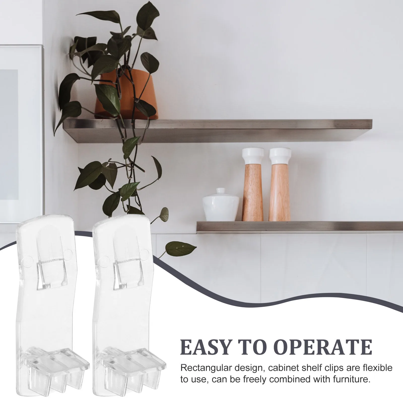 25 Buah Klip Pengunci Plastik Transparan untuk Rak Kabinet, Penyangga Rak yang Tahan Lama untuk Lemari Kayu dan Furnitur Dapur