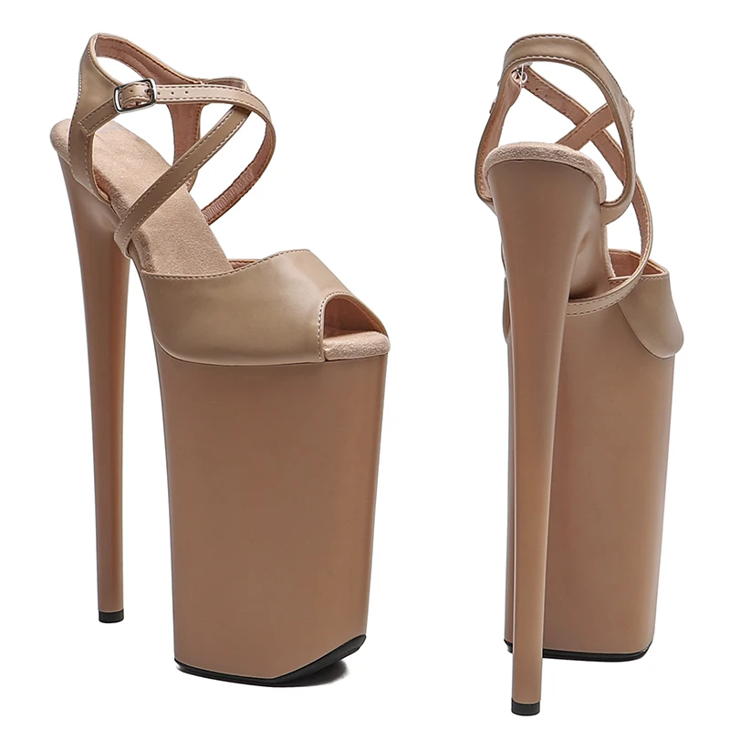 Leecabe Sandálias de Salto Alto Plataforma, Matte PU Superior, Sexy Exótico Pole Dance Shoes, Stripper Heel, 26cm, 10 Polegadas