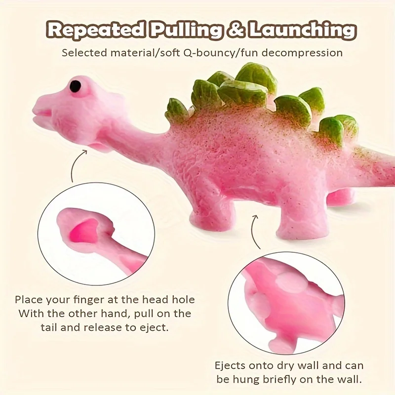 10/100pcs Dinosaur Finger Catapult Decompression Toy TPR Turkey Finger Slingshot for Kids Birthday Party Favors Goodie Bag