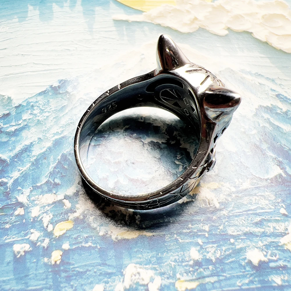 Magic Cat Ring, brandneuer feiner Schmuck, Böhmen, 925er Sterlingsilber, Geschenk für Frauen – Detail 4