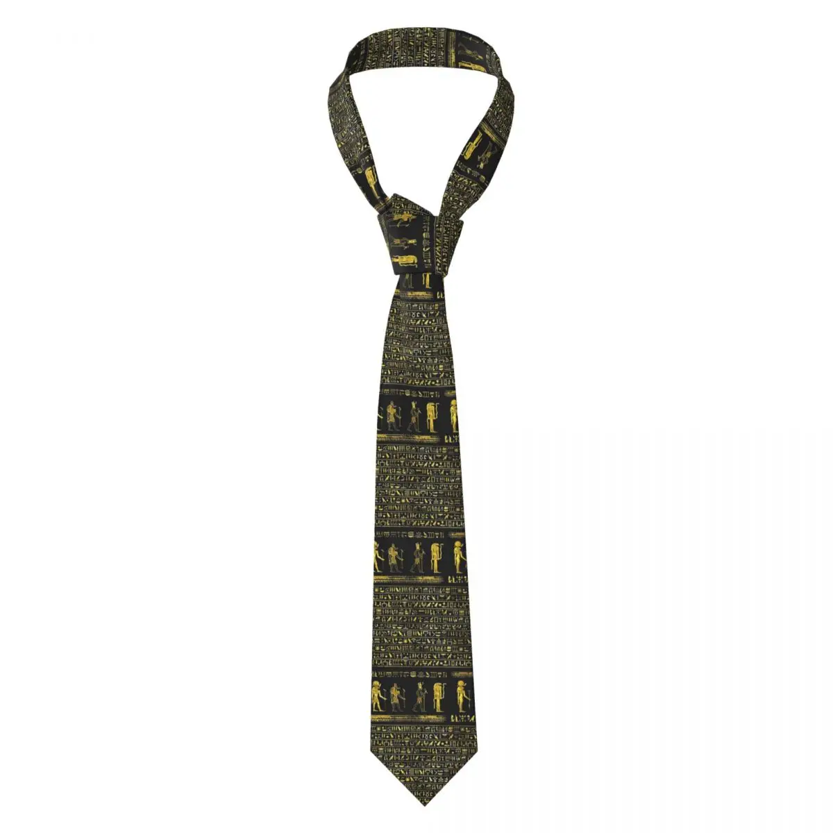 Egyptian Hieroglyphs And Deities Necktie for Men Silk Polyester Slim Neck Ties Party Business Tie Classic Gravatas