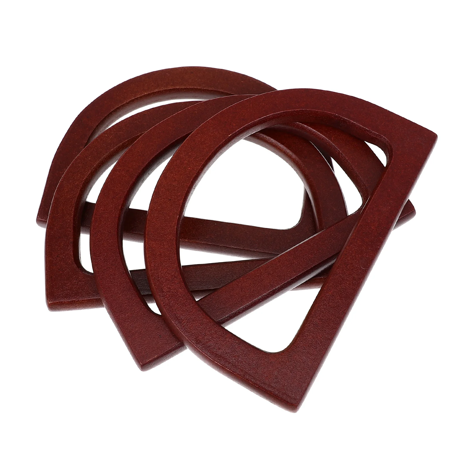 

4Pcs D Shape Bamboo Bag Handle Decorative Purse Grips Simple Design for Stylish Handbag Clutch Renovation Parts